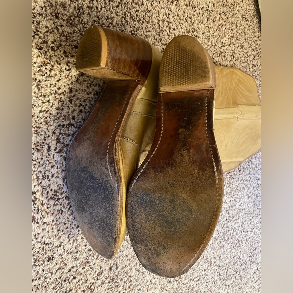 Vintage Miss Capezio boots western size 8 off white excellent vintage used cond - Picture 3 of 6